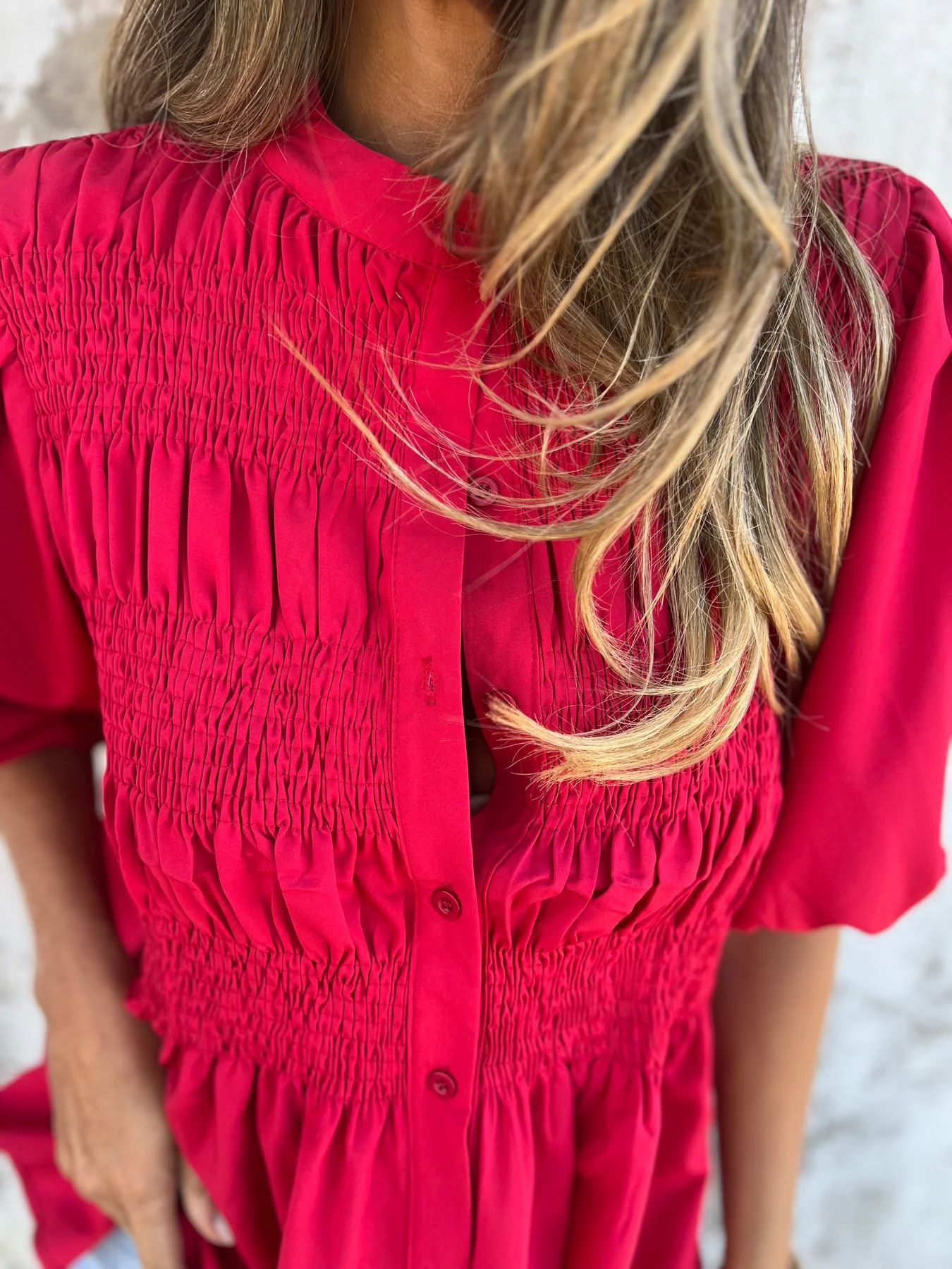 ELIZA™ - Pleated Button-Up Blouse Modehuis-Nederland
