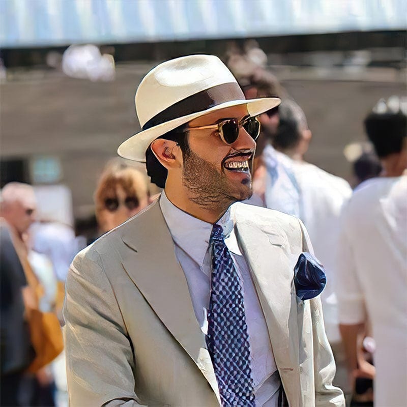 The Gatsby|Klassieke Panama-hoed met brede zwarte band – lichtgewicht strohoed voor de zomer Modehuis-Nederland