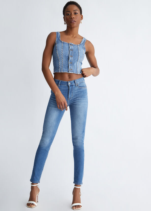LIU JO - AUTHENTIC SKINNY JEANS H.W. - DEN BLUE MD. INNOVATI Modehuis-Nederland