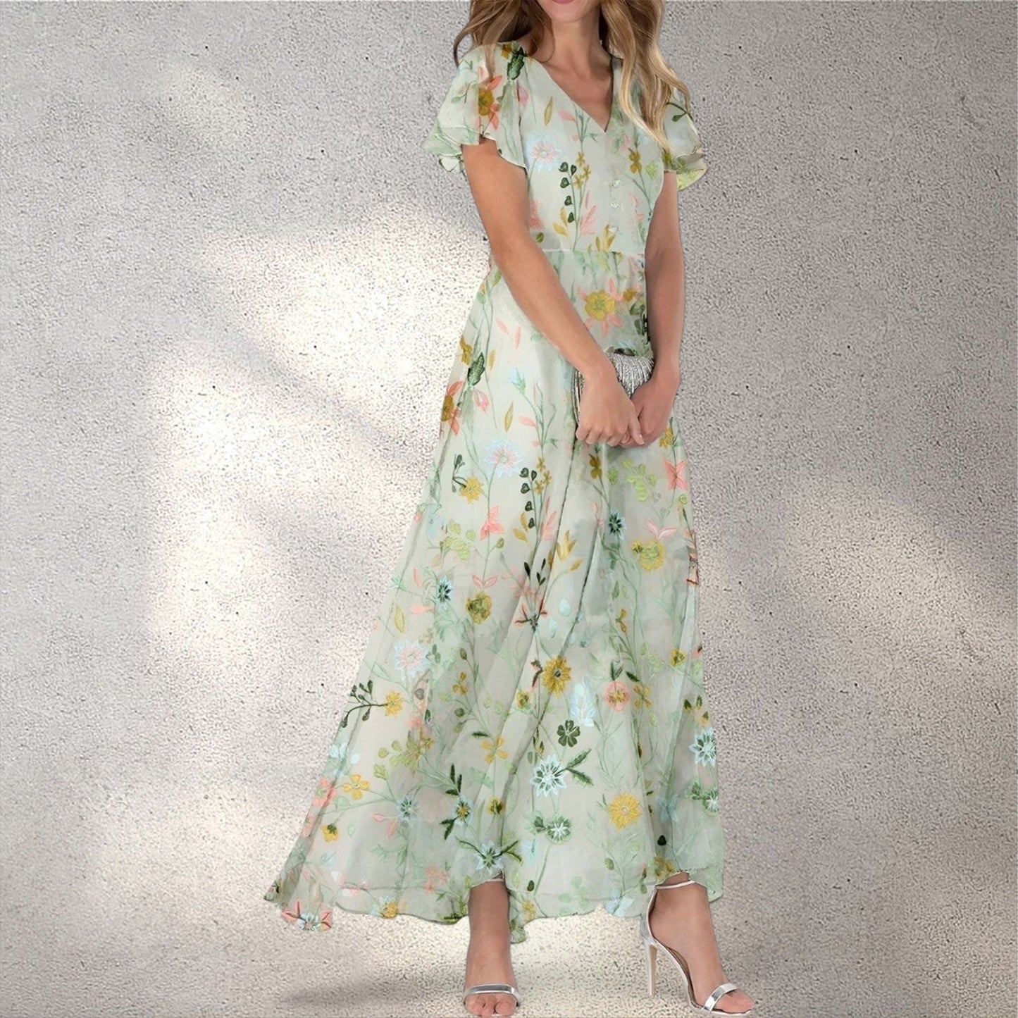 Alma | Luchtige Zomerjurk met Vlindermouwen Modehuis-Nederland