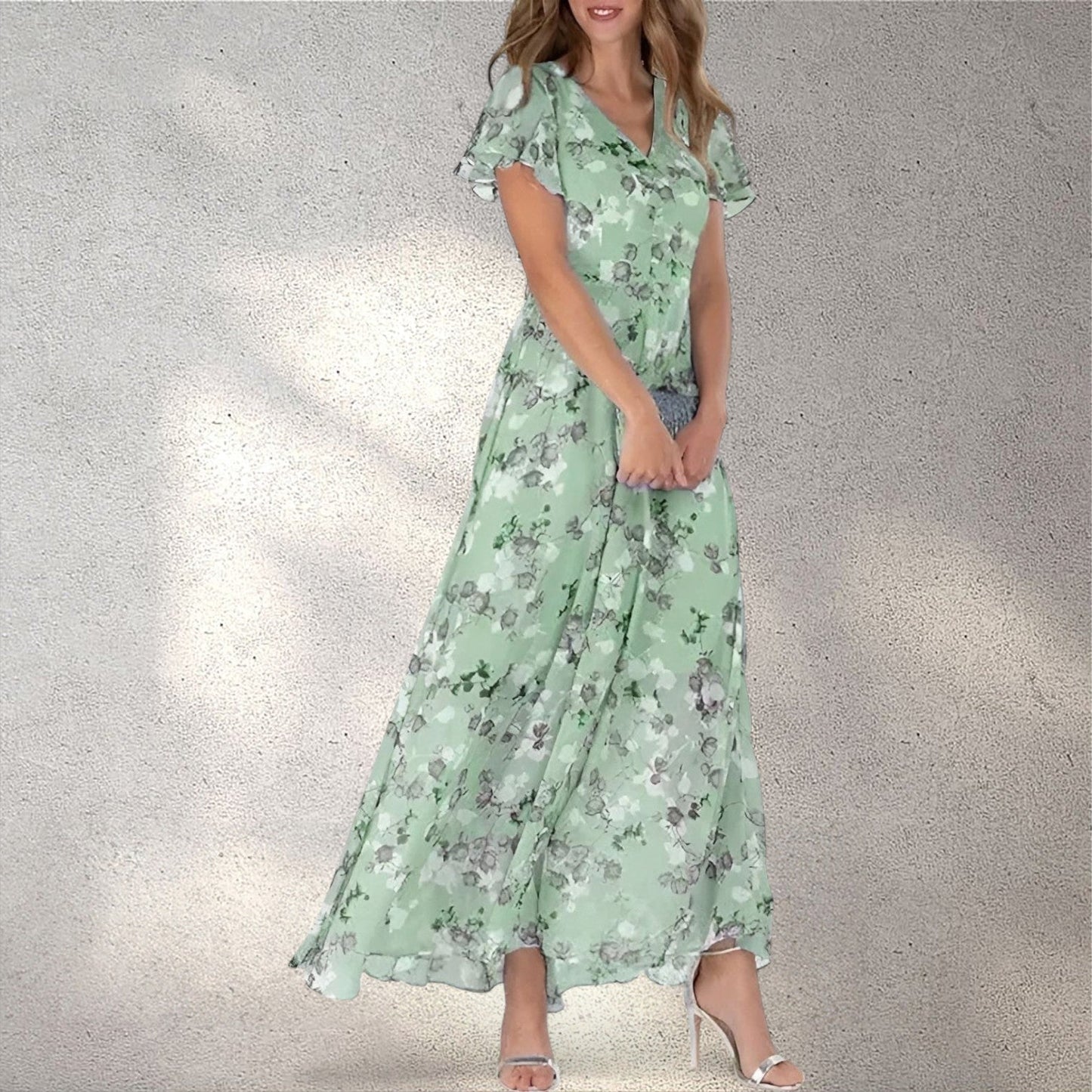 Alma | Luchtige Zomerjurk met Vlindermouwen Modehuis-Nederland