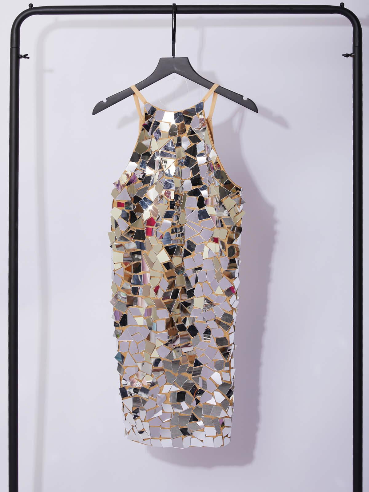 April Spiegeltjes Mozaïek Mini Bodycon Jurk Modehuis-Nederland