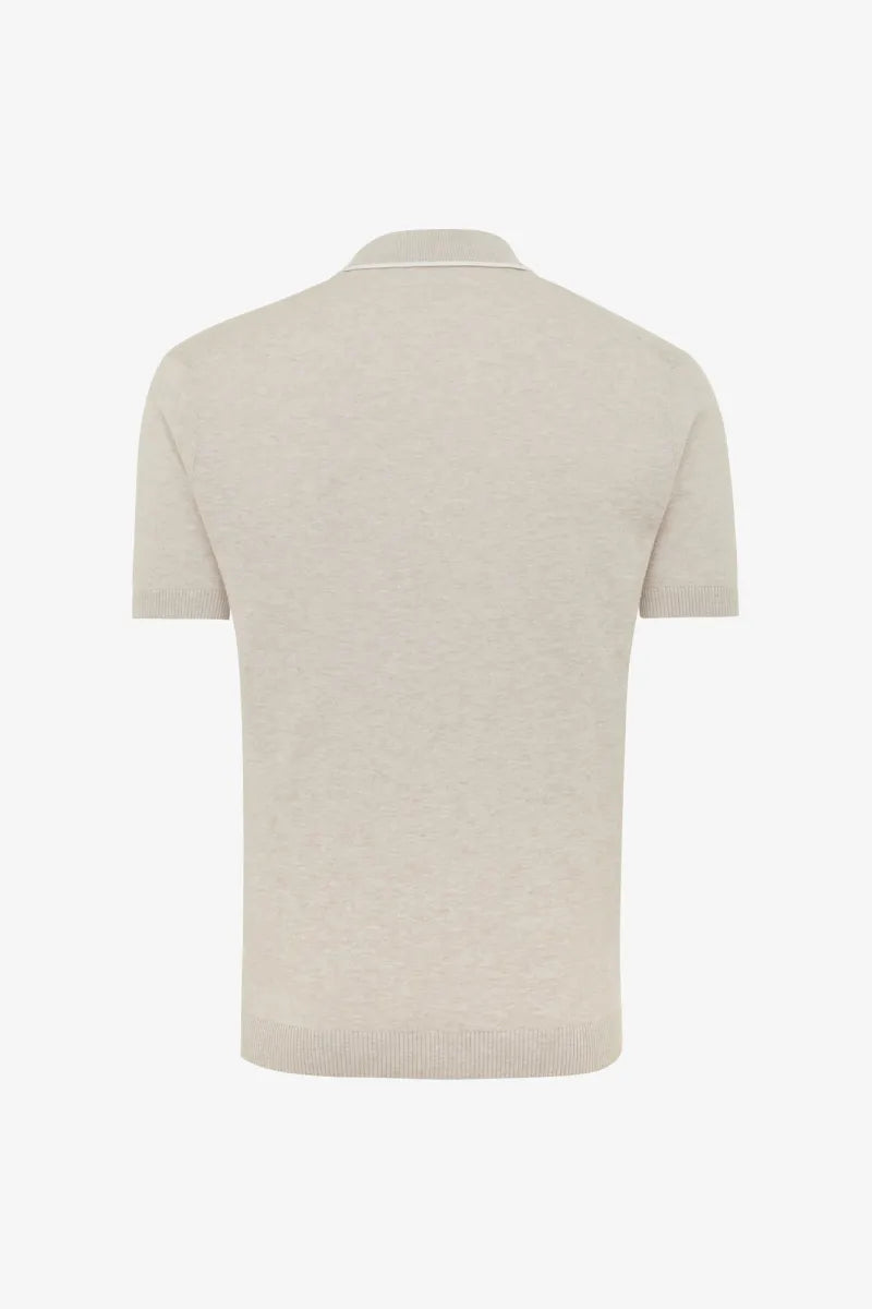 GENTILUOMO - POLO - POLO NO BUTTONS SS - SAND Modehuis-Nederland