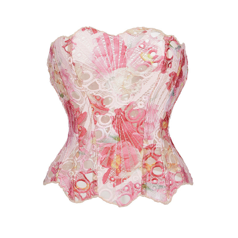 Kanten bustier top met baleinen en elegante fit – Alurelle Modehuis-Nederland