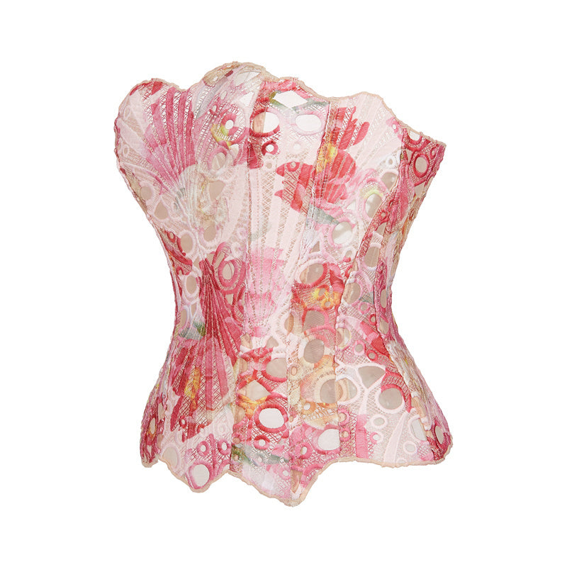 Kanten bustier top met baleinen en elegante fit – Alurelle Modehuis-Nederland