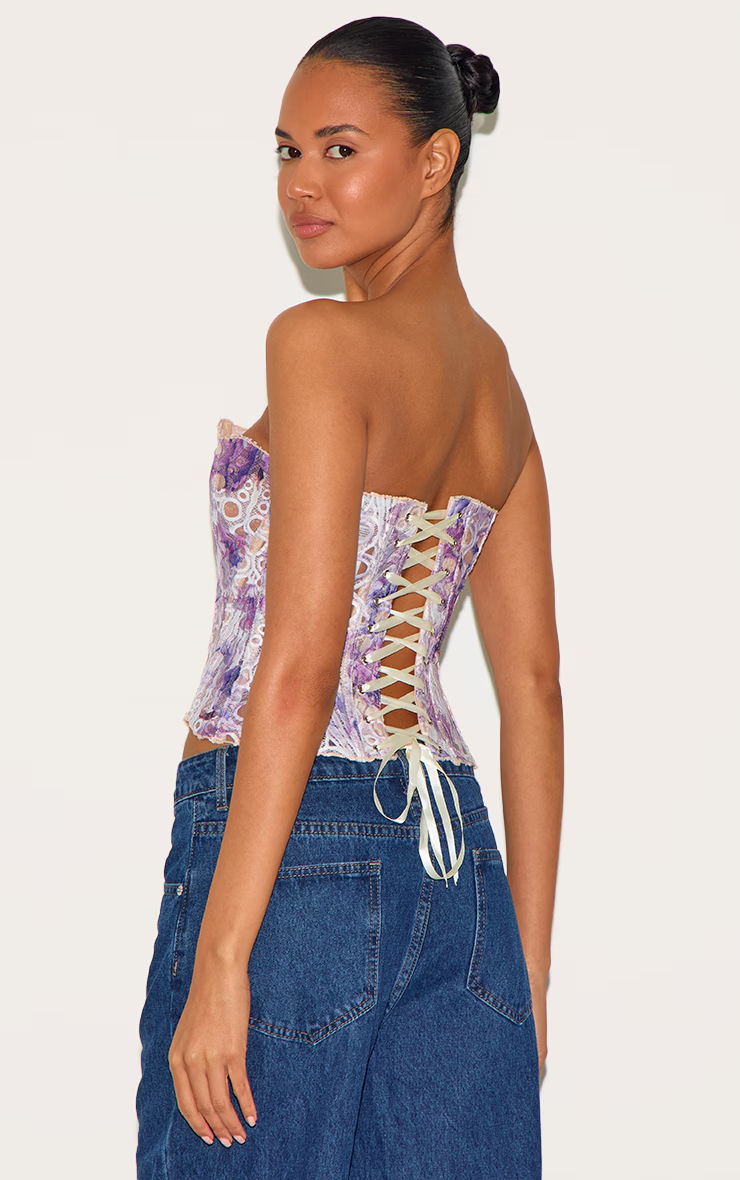 Kanten bustier top met baleinen en elegante fit – Alurelle Modehuis-Nederland