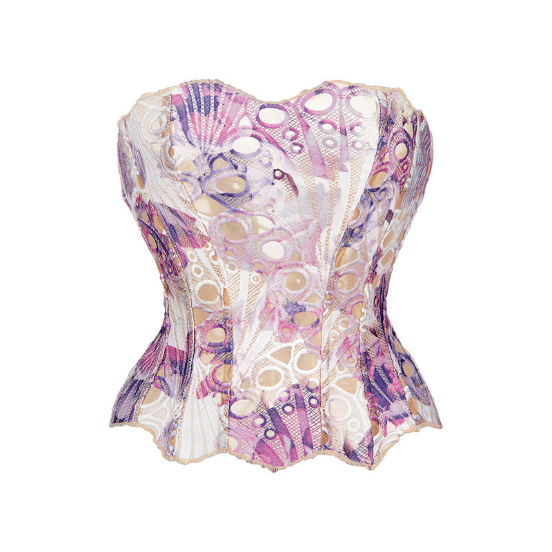 Kanten bustier top met baleinen en elegante fit – Alurelle Modehuis-Nederland