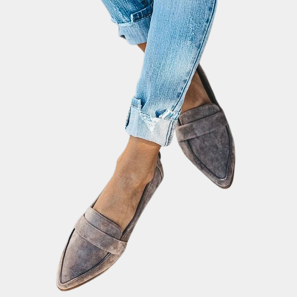 Trendy comfortabele instappers loafers suèdelook voor dames - Hollie Modehuis-Nederland