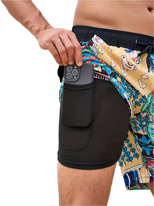 Braxton AquaFlex Zwemshorts voor Mannen met Trekkoord en Verstopte Zak voor Telefoon Modehuis-Nederland