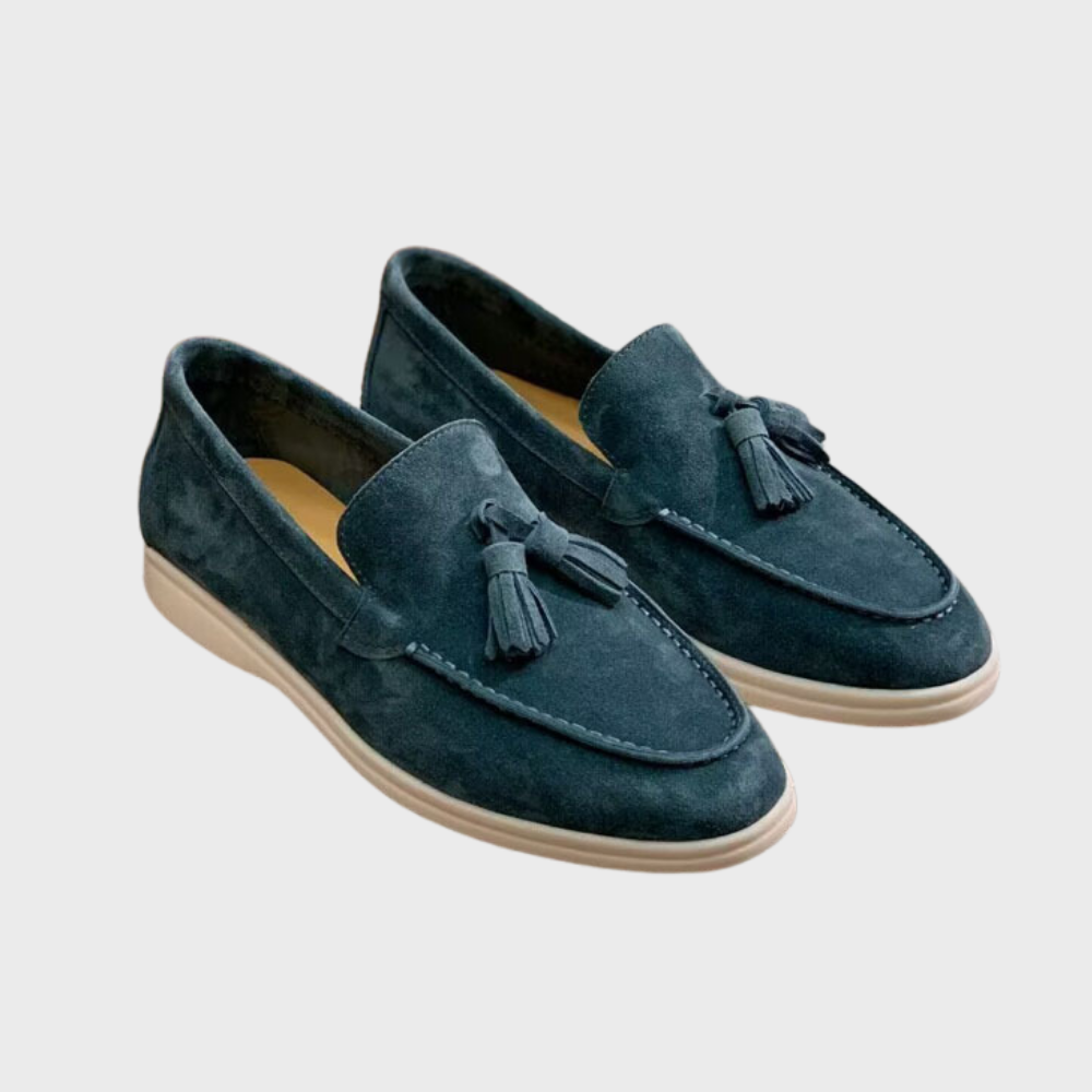 Men’s Suede Loafers - Tassel Slip-On - Moccasin Toe - Casual & Smart Dress Shoe Modehuis-Nederland