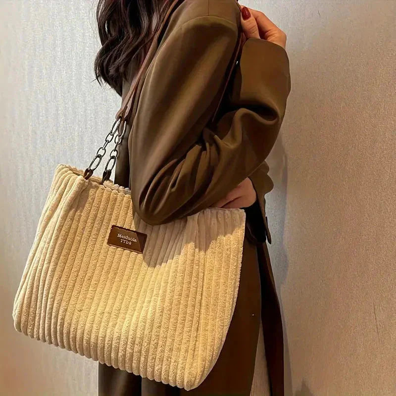 Corduroy Bag - Large - Canvas - Shoulder Bag - Tote Bag Modehuis-Nederland
