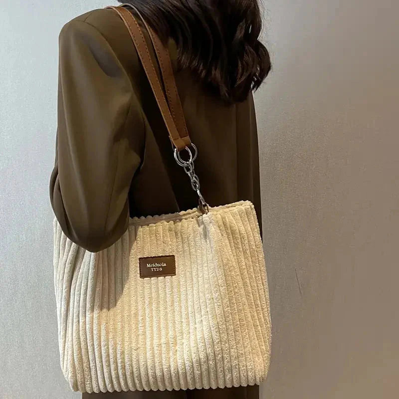 Corduroy Bag - Large - Canvas - Shoulder Bag - Tote Bag Modehuis-Nederland