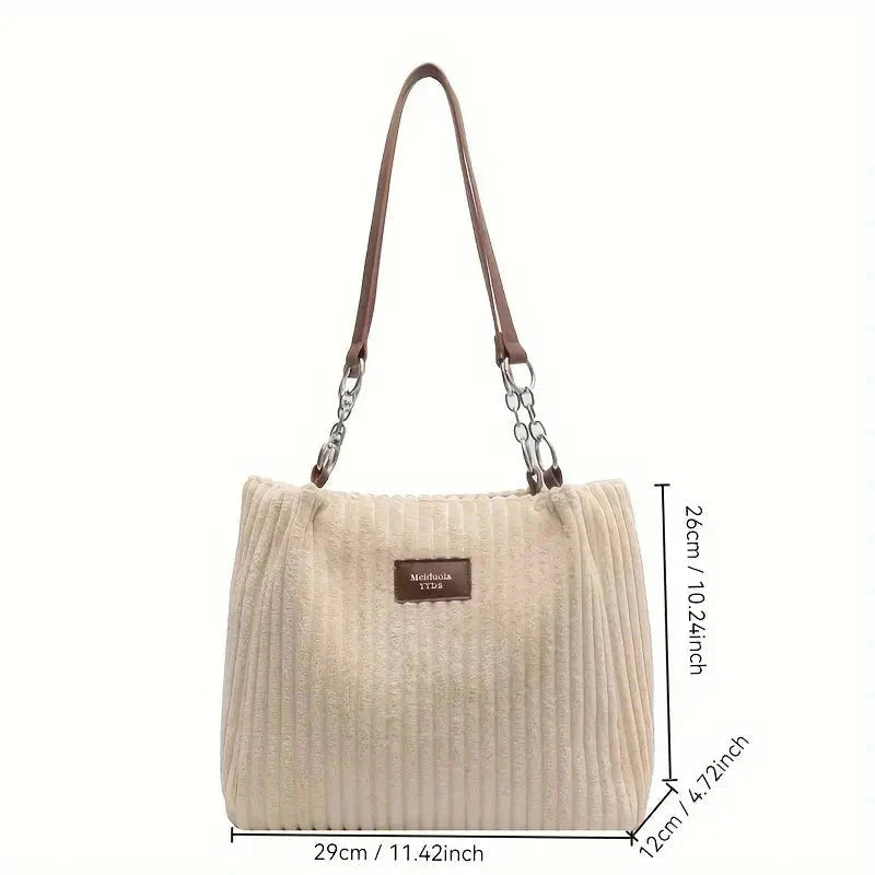 Corduroy Bag - Large - Canvas - Shoulder Bag - Tote Bag Modehuis-Nederland