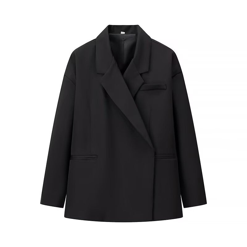 Dames oversized blazer met gestructureerde schouders en verlengd silhouet