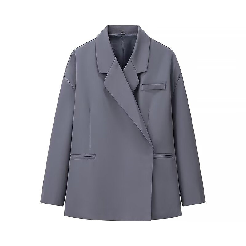 Dames oversized blazer met gestructureerde schouders en verlengd silhouet