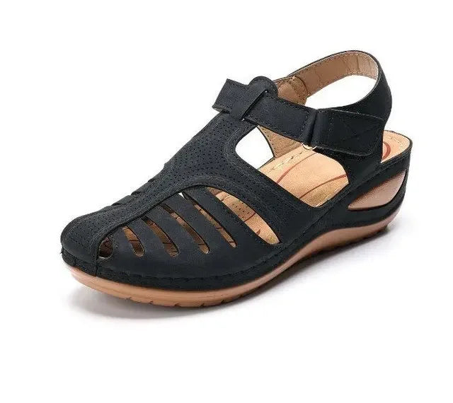 Dames sandalen met voetboogondersteuning en gestructureerd ontwerp