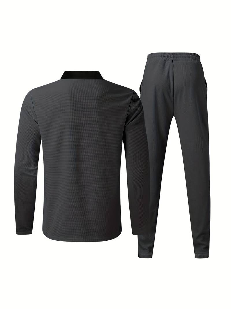 Heren trainingspak met halve rits en rechte broek