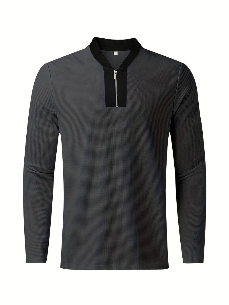 Heren trainingspak met halve rits en rechte broek