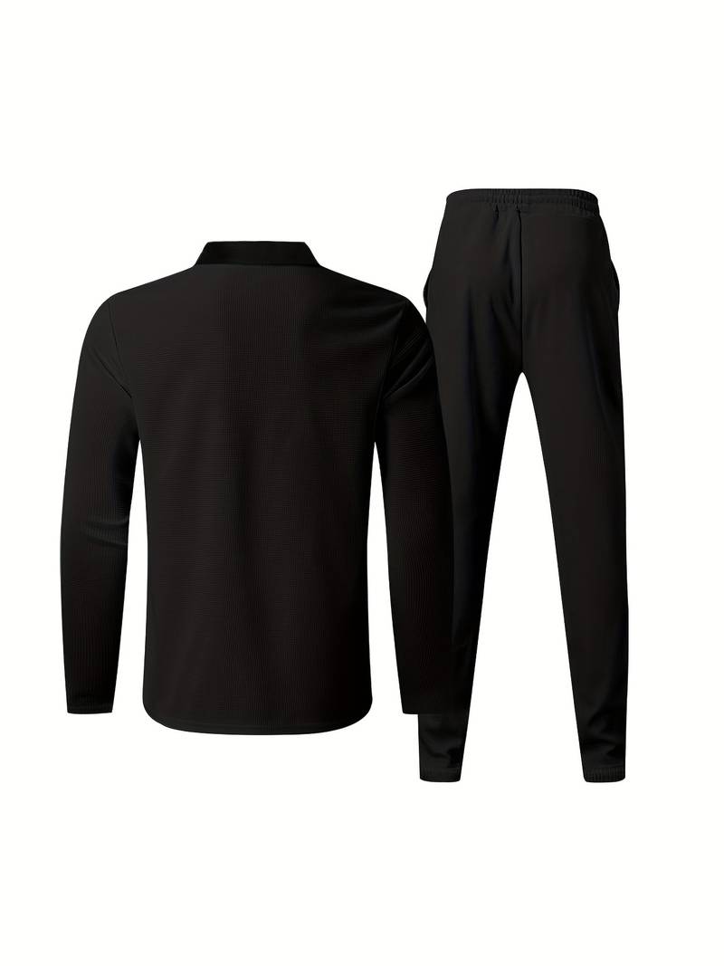 Heren trainingspak met halve rits en rechte broek