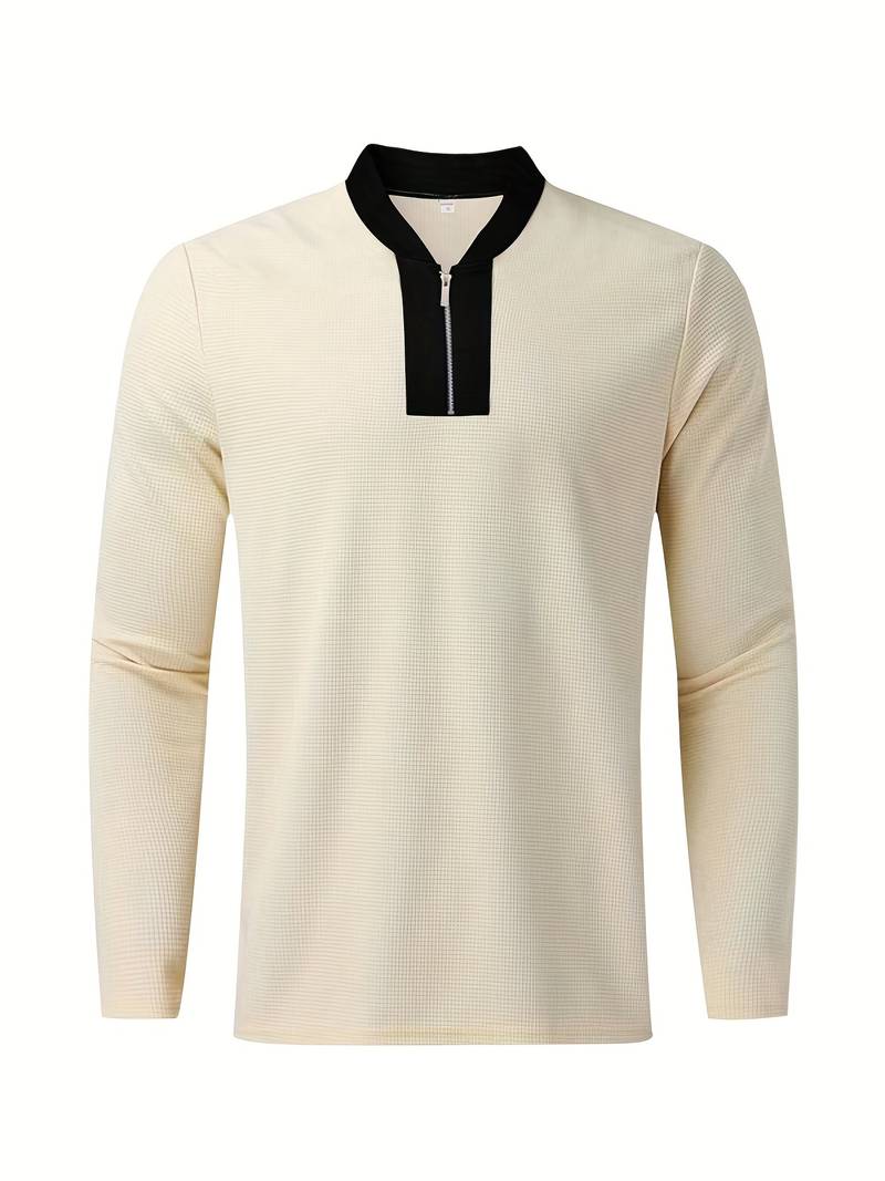Heren trainingspak met halve rits en rechte broek