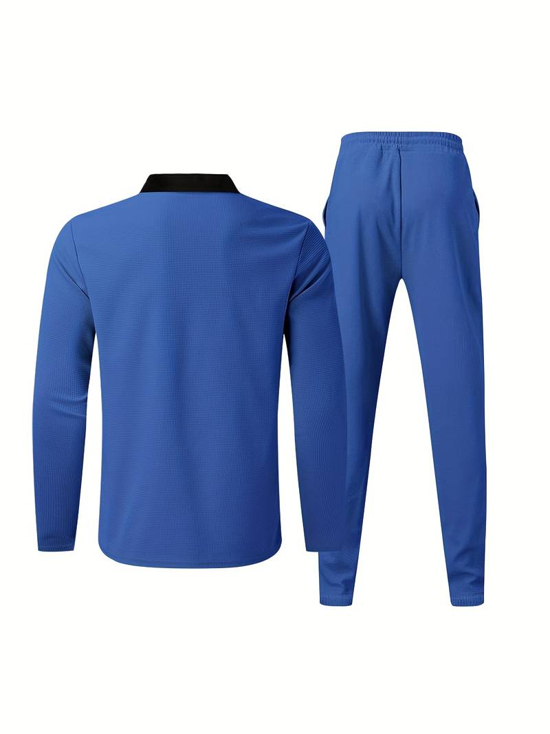 Heren trainingspak met halve rits en rechte broek