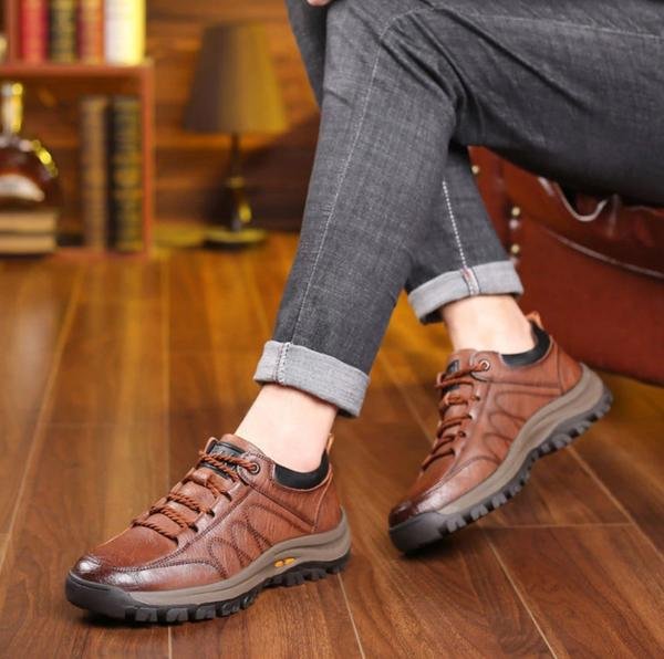 Heren wandelschoenen met stevig profiel en stabiel silhouet