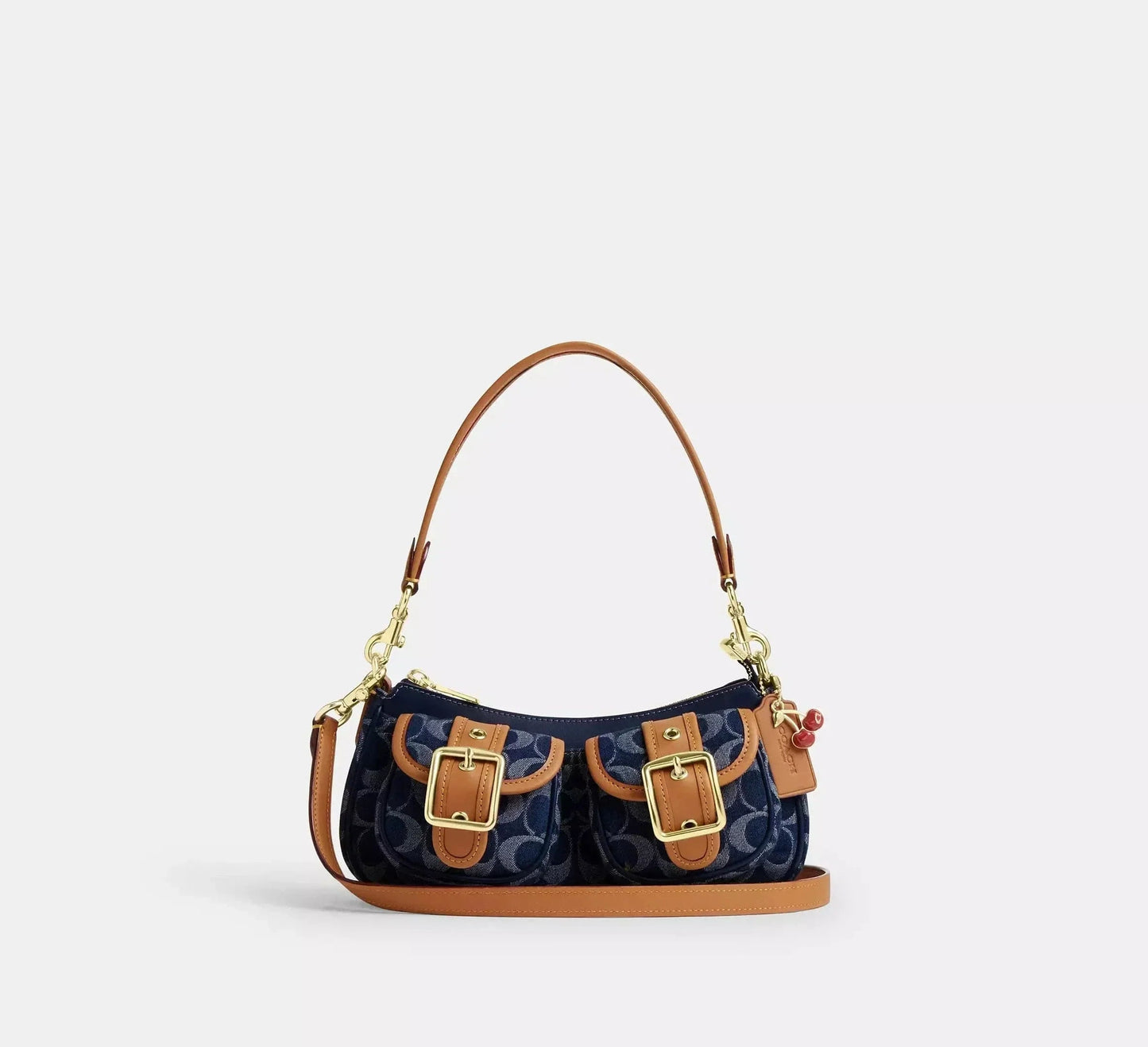 Elviera | Vintage stijl Schoudertas | Leren afwerking en dubbele schouderband Modehuis-Nederland
