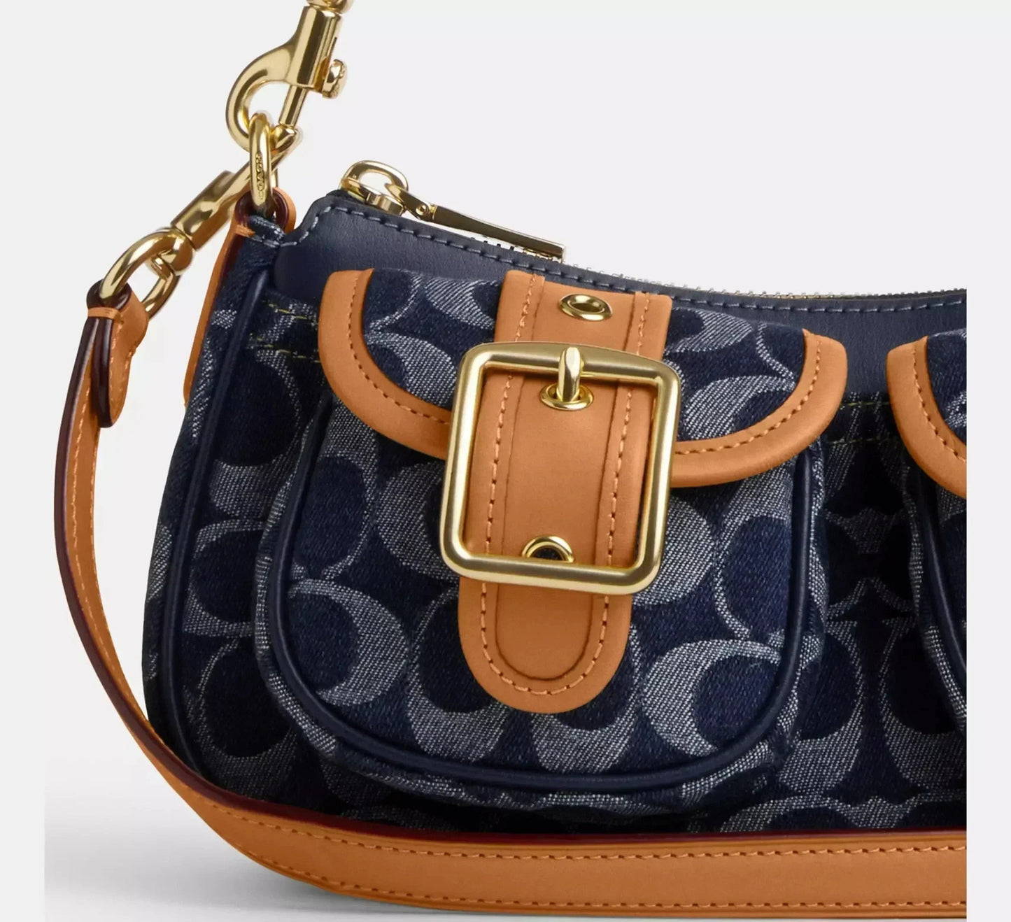 Elviera | Vintage stijl Schoudertas | Leren afwerking en dubbele schouderband Modehuis-Nederland