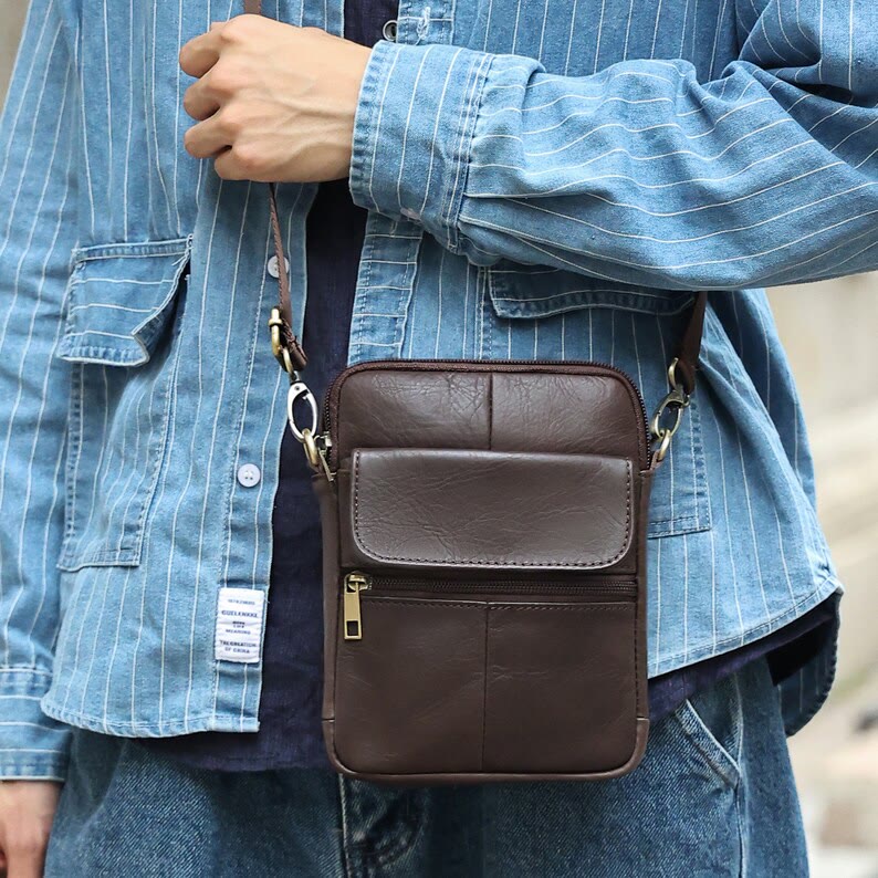 Heren crossbodytas met slank ontwerp