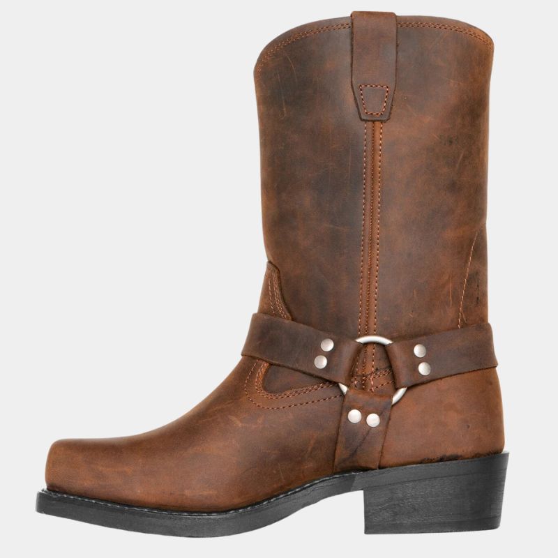 Dames cowboy enkellaarsjes met instapmodel en blokhak