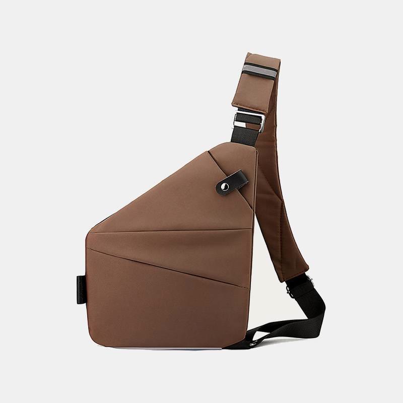 Uniseks schoudertas met verborgen vakken en minimalistisch silhouet