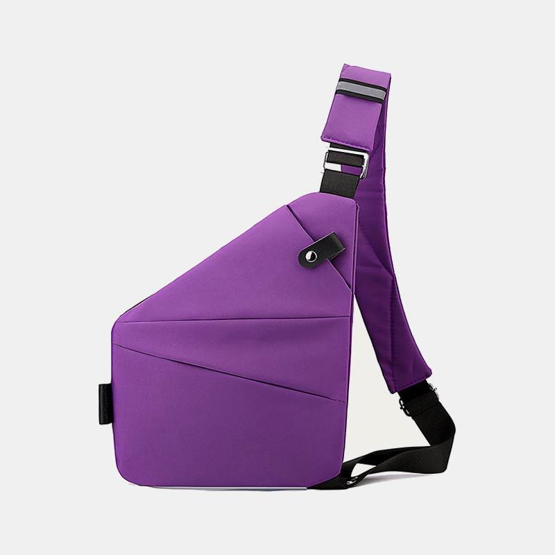 Uniseks schoudertas met verborgen vakken en minimalistisch silhouet