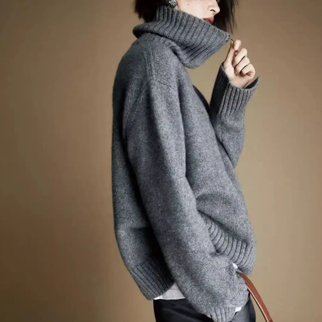Ivey | Casual wolle dames sweaters met halve rits Modehuis-Nederland