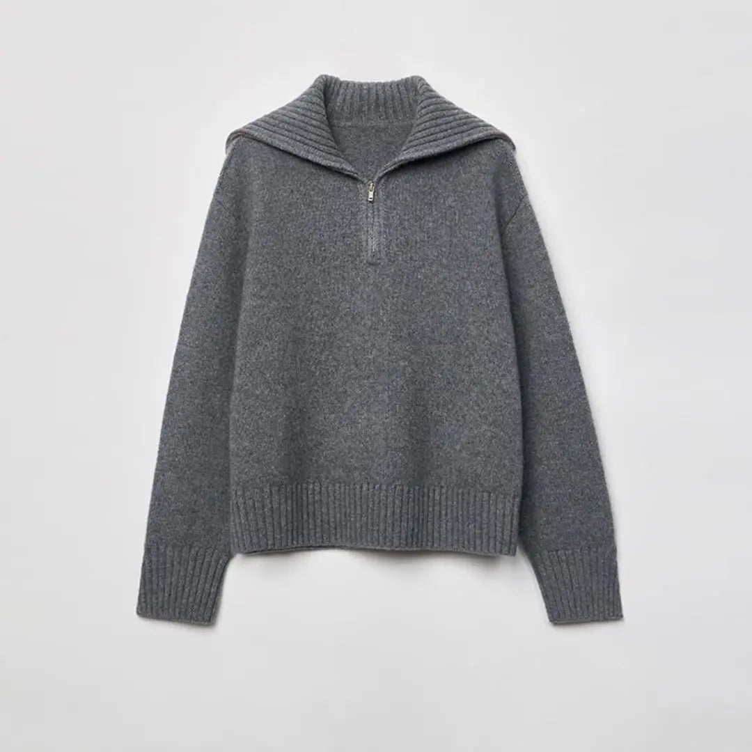 Ivey | Casual wolle dames sweaters met halve rits Modehuis-Nederland