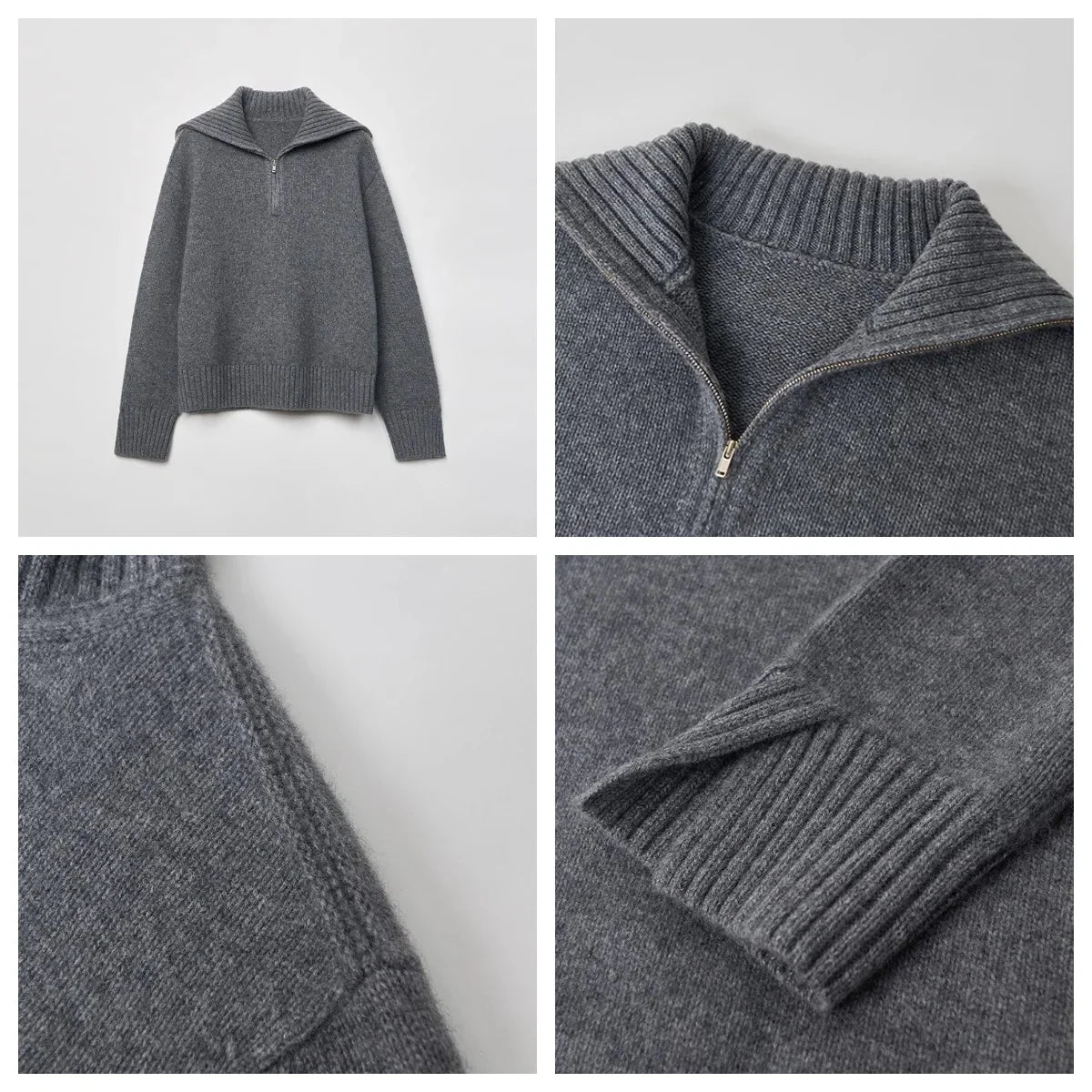 Ivey | Casual wolle dames sweaters met halve rits Modehuis-Nederland
