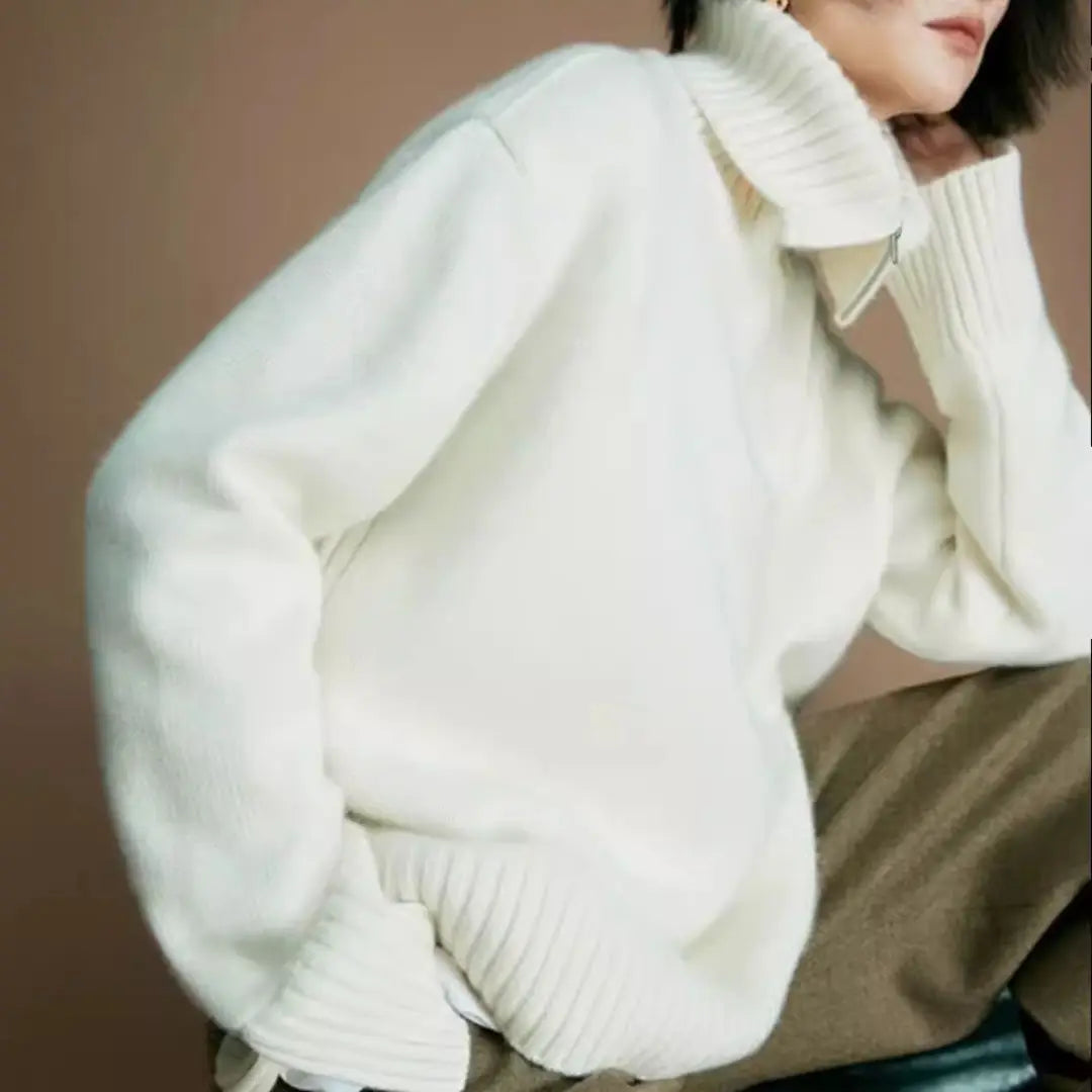 Ivey | Casual wolle dames sweaters met halve rits Modehuis-Nederland