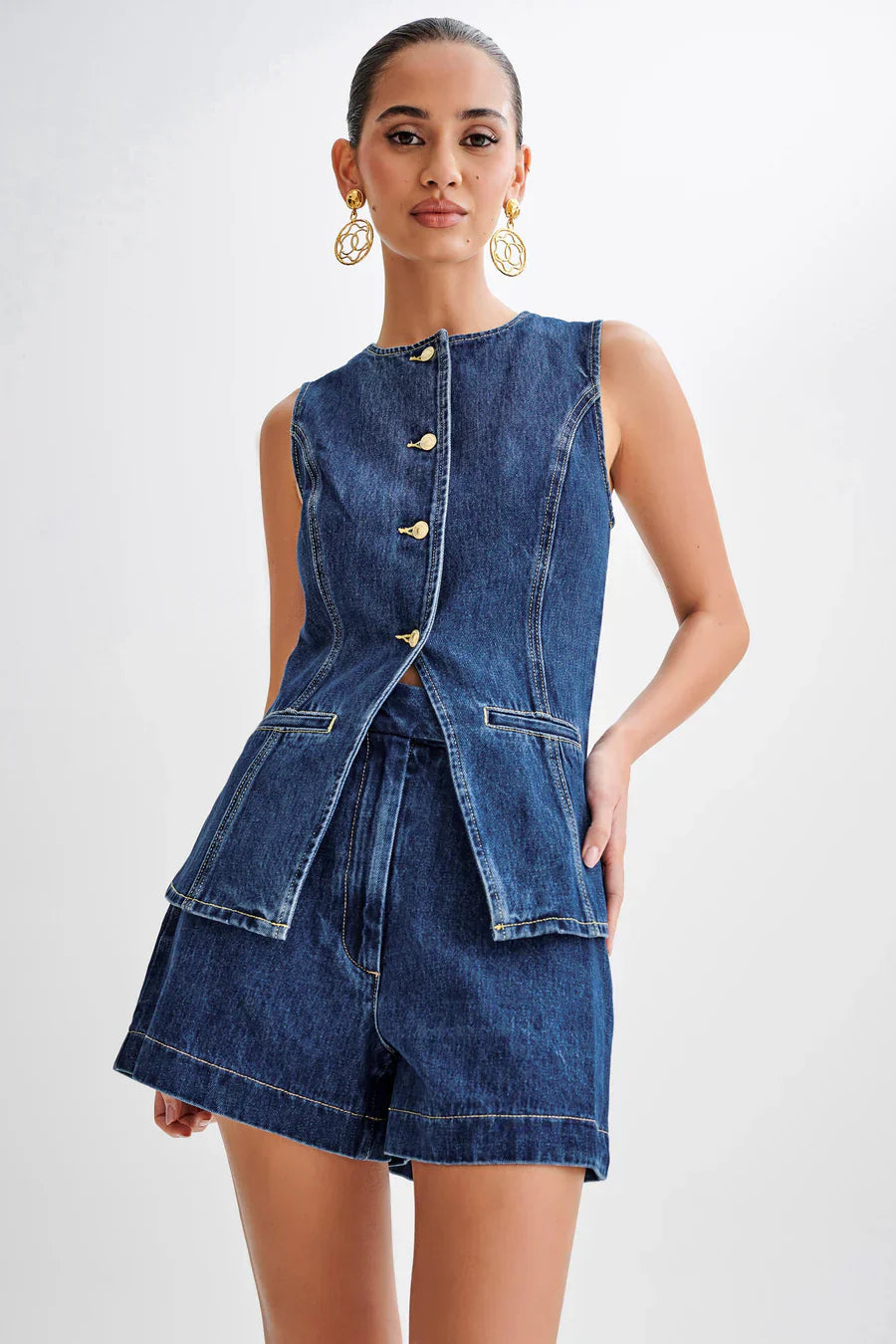 Geertrude | Getailleerde Denimset voor Dames Modehuis-Nederland