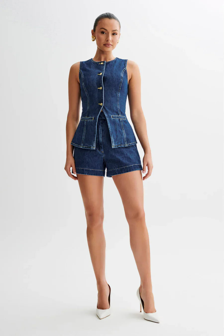 Geertrude | Getailleerde Denimset voor Dames Modehuis-Nederland