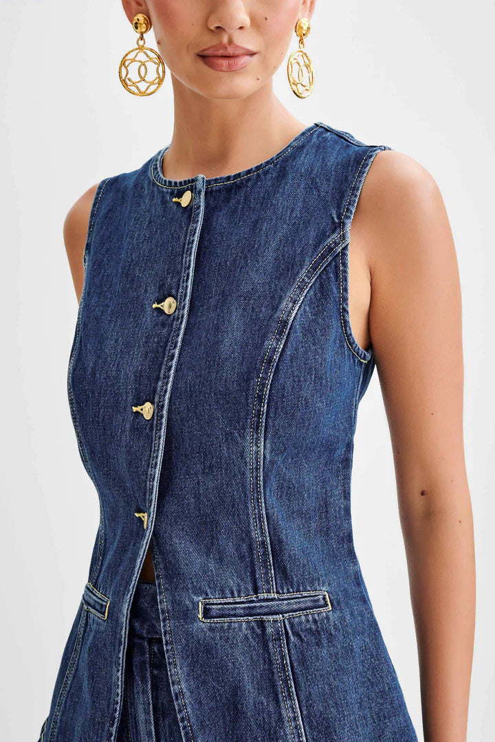Geertrude | Getailleerde Denimset voor Dames Modehuis-Nederland