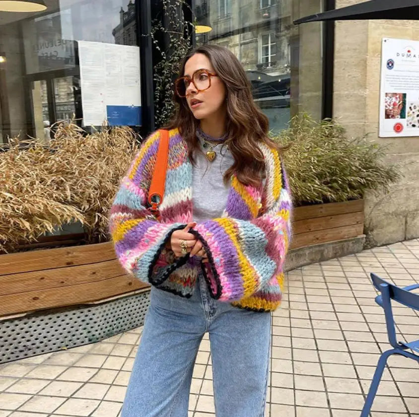 Gracieâ„¢ | Playful Vibrant Cardigan Modehuis-Nederland