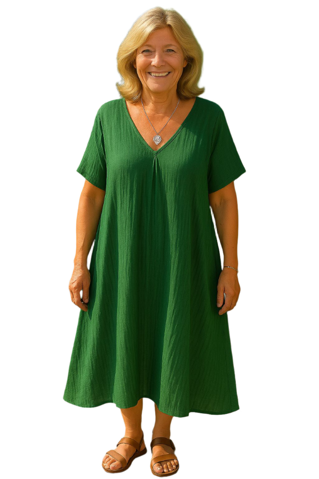 Glamour | Loose V-hals Jurk Modehuis-Nederland
