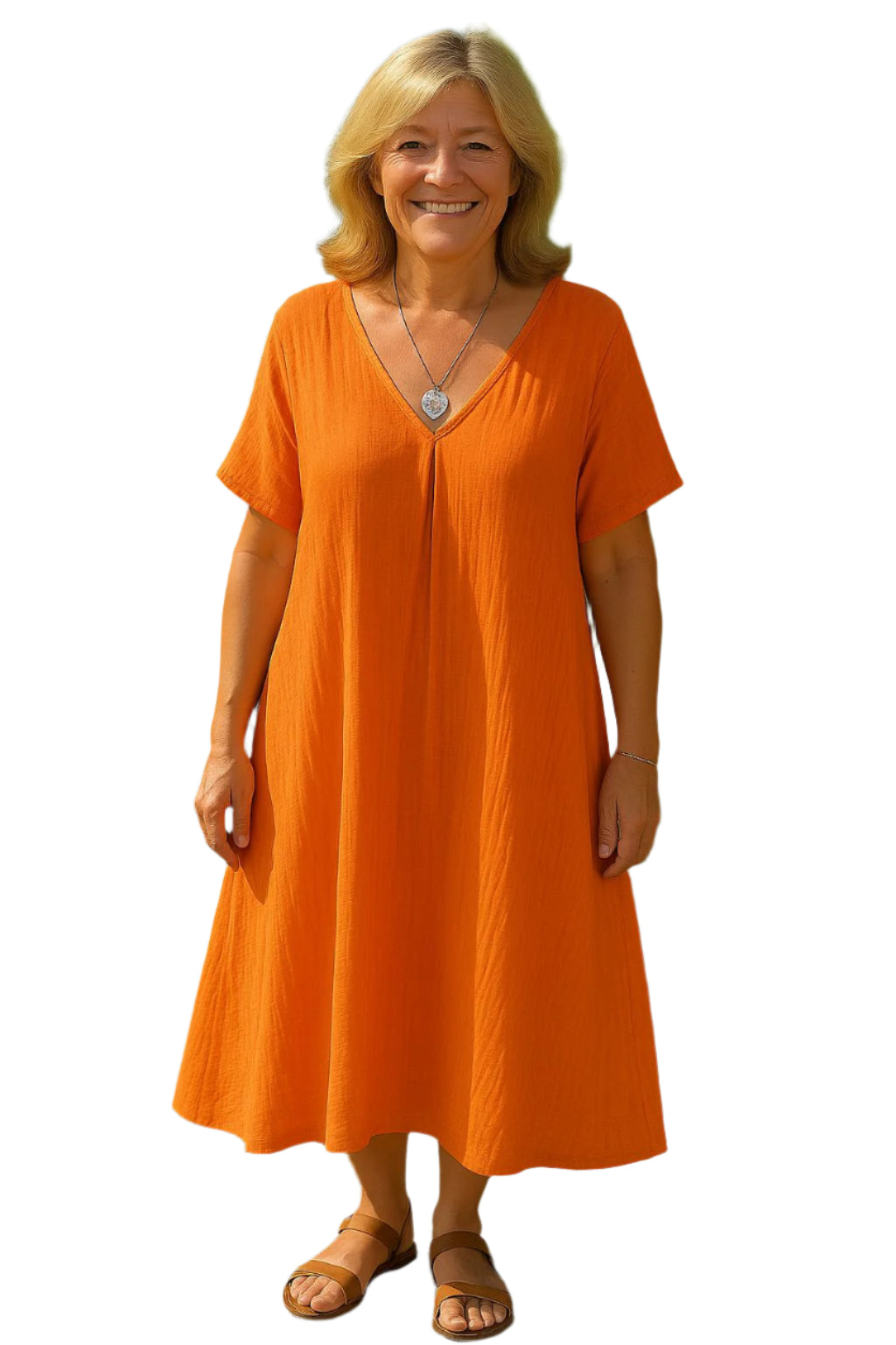 Glamour | Loose V-hals Jurk Modehuis-Nederland