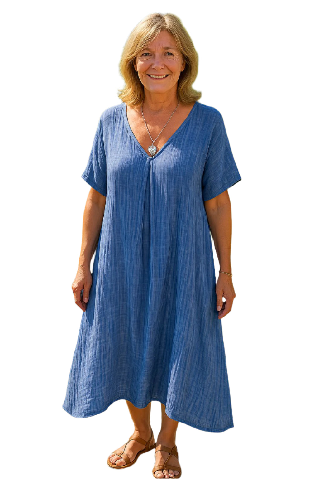 Glamour | Loose V-hals Jurk Modehuis-Nederland
