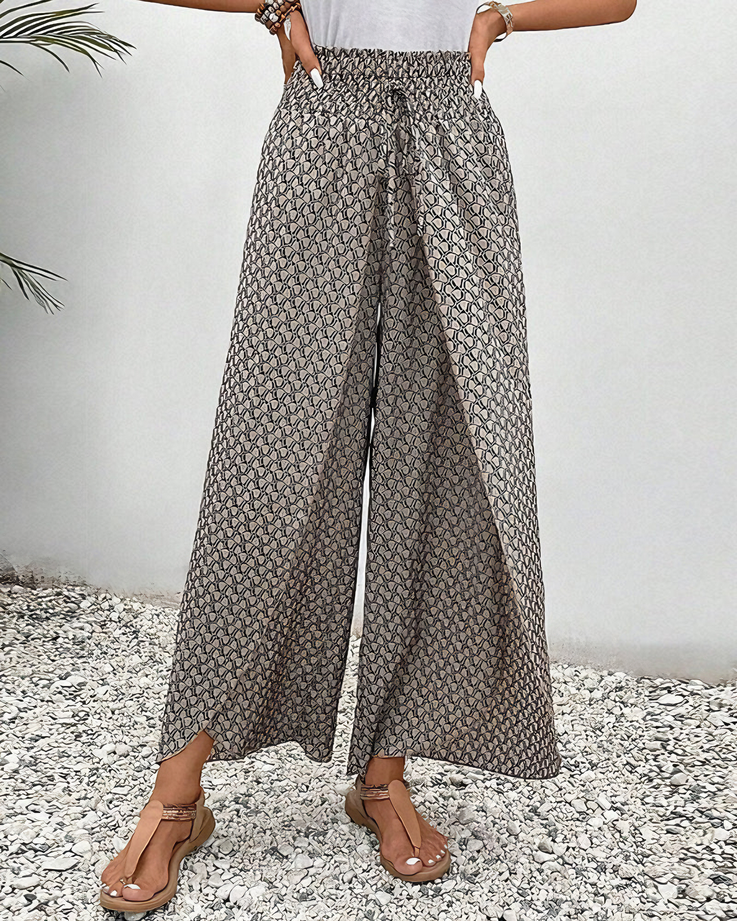 Zomerbroek dames luchtig wijde pijpen casual stijl β Zynora Modehuis-Nederland