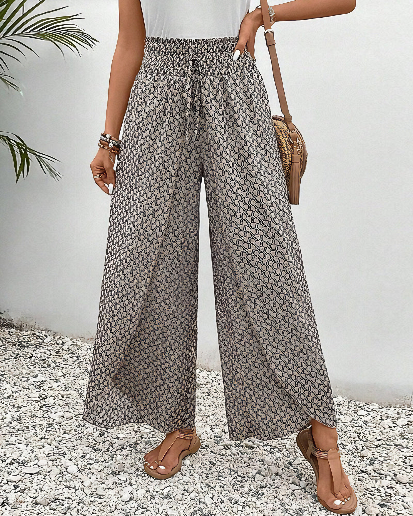 Zomerbroek dames luchtig wijde pijpen casual stijl β Zynora Modehuis-Nederland