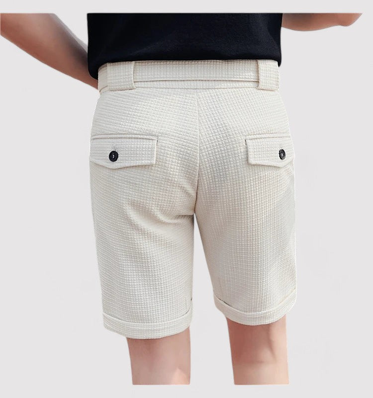 Heren geruite korte broek met verstelbare riem