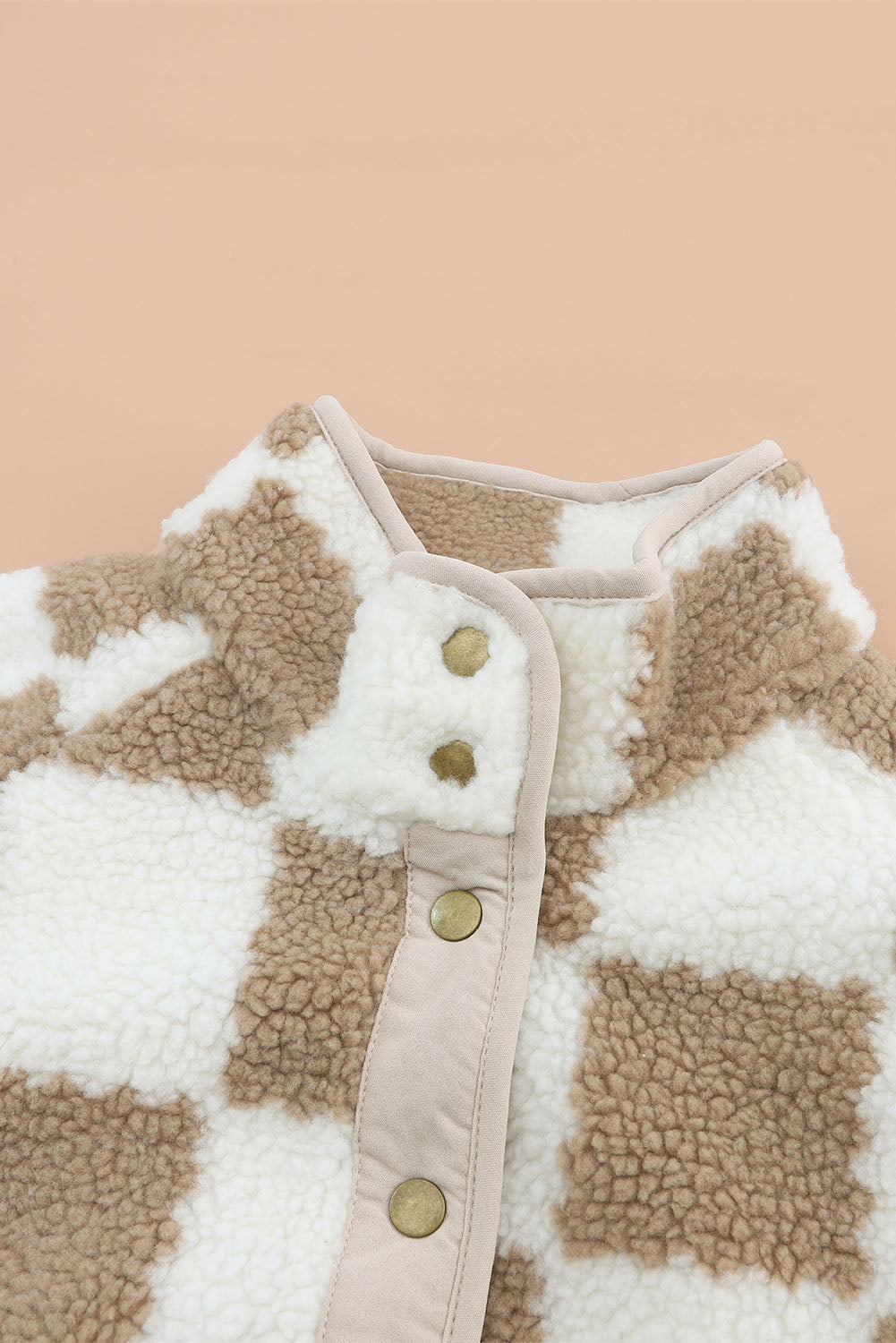 Caffey - Bruine Geruite Sherpa Jas Modehuis-Nederland