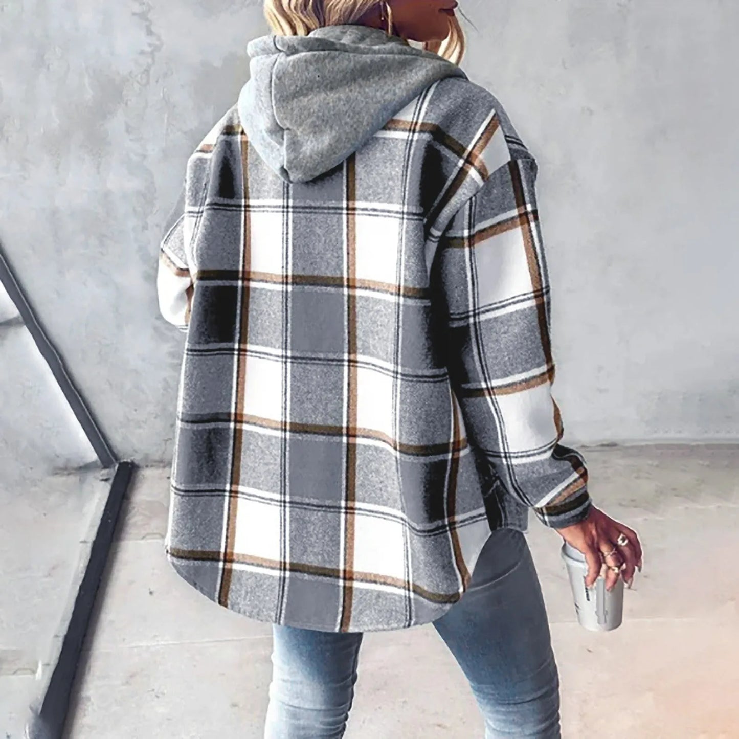 Ivy | Plaid Button-Up Hoodie Shirt Modehuis-Nederland
