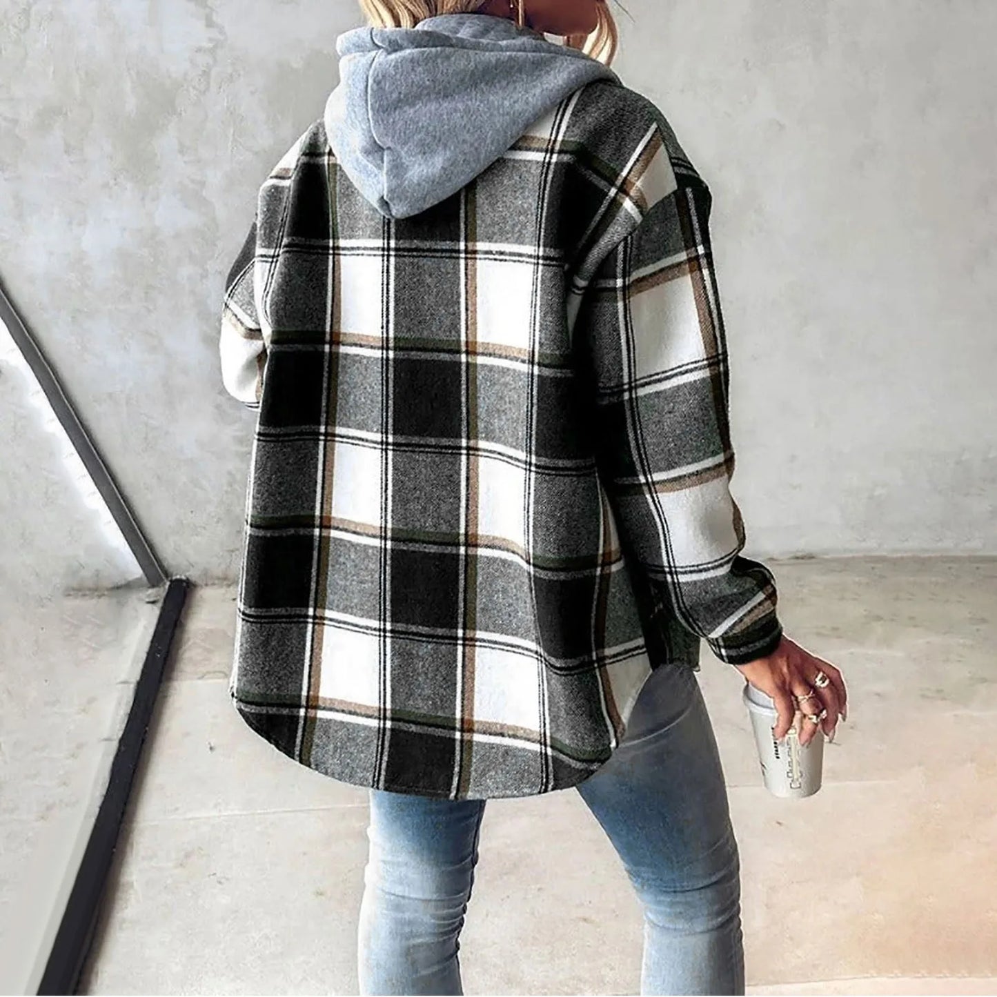 Ivy | Plaid Button-Up Hoodie Shirt Modehuis-Nederland