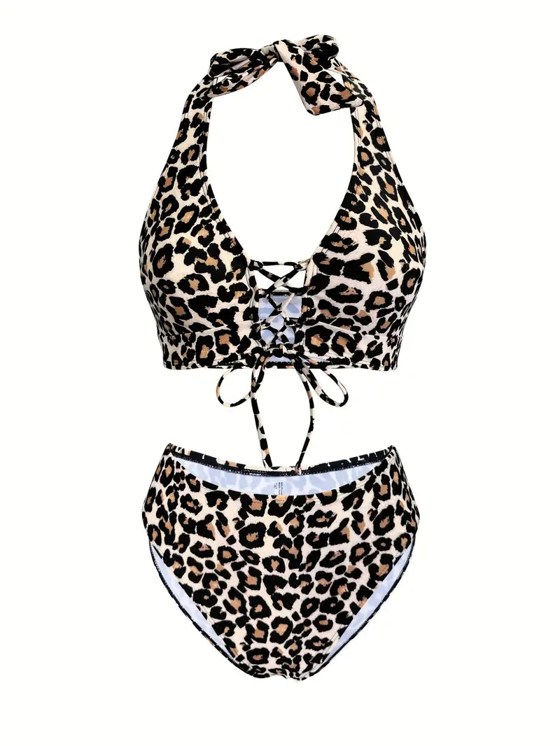 Bikini dames panterprint hoog uitgesneden sexy fit – Noa Modehuis-Nederland